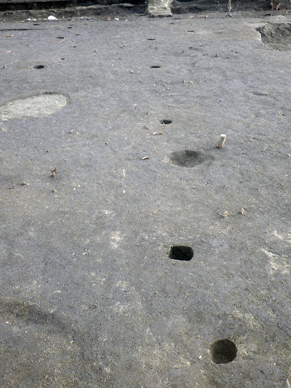 近世の方形柱穴列（西から）