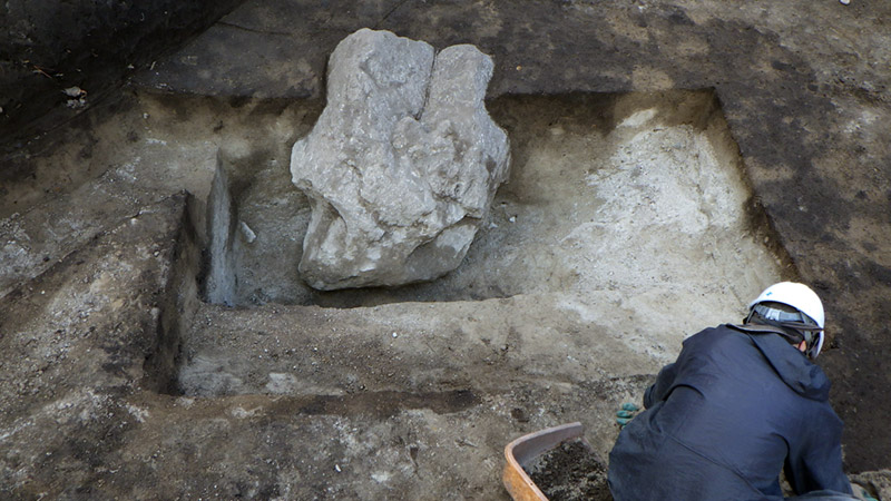 砂層内巨礫の埋積状況（南から）
